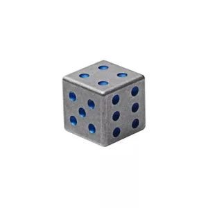 Blue Grade 5 Titanium Dice CNC Machined and Stone Washed (5) 5 11zon