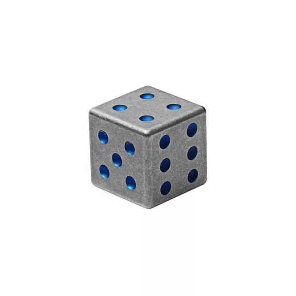Blue Grade 5 Titanium Dice CNC Machined and Stone Washed (5) 5 11zon