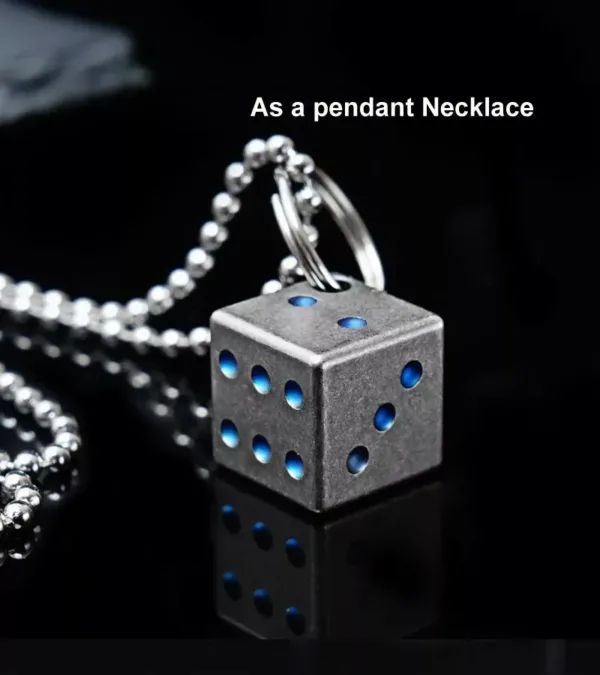 Blue Grade 5 Titanium Dice CNC Machined and Stone Washed (6) 6 11zon