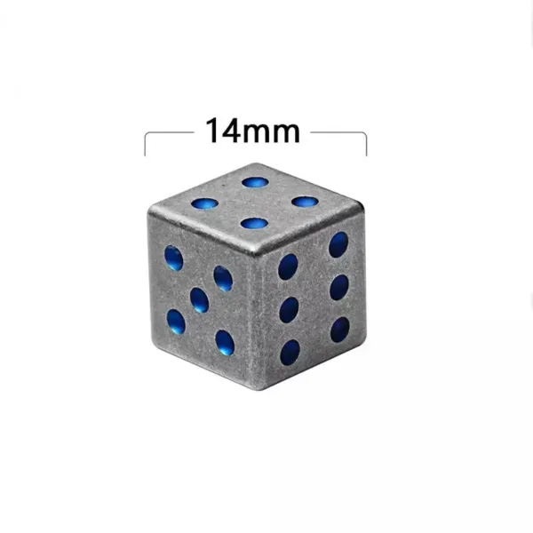 Blue Grade 5 Titanium Dice CNC Machined and Stone Washed (9) 9 11zon