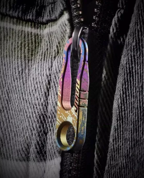 Mini Titanium Keychain Carabiner Bag Zipper Head Repair DIY Accessories (3)