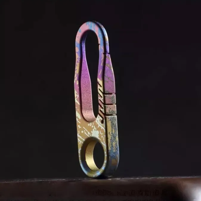 Mini Titanium Keychain Carabiner Bag Zipper Head Repair DIY Accessories (3)