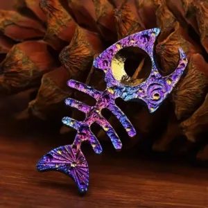 TIHTM Titanium Alloy Fishbone EDC Bottle Opener Keychain Necklace Pendant (2)