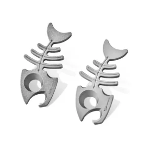 TIHTM Titanium Alloy Fishbone EDC Bottle Opener Keychain Necklace Pendant (3)