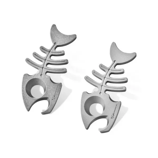 TIHTM Titanium Alloy Fishbone EDC Bottle Opener Keychain Necklace Pendant (3)