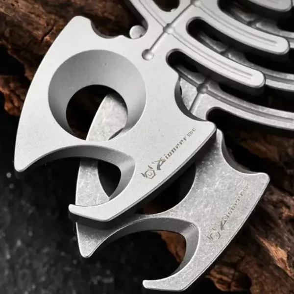 TIHTM Titanium Alloy Fishbone EDC Bottle Opener Keychain Necklace Pendant (6)