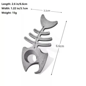 TIHTM Titanium Alloy Fishbone EDC Bottle Opener Keychain Necklace Pendant (9)