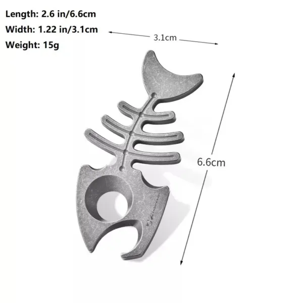 TIHTM Titanium Alloy Fishbone EDC Bottle Opener Keychain Necklace Pendant (9)
