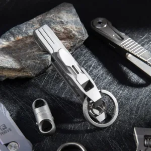 Titanium Double-Breasted Ring Creative Belt Clip